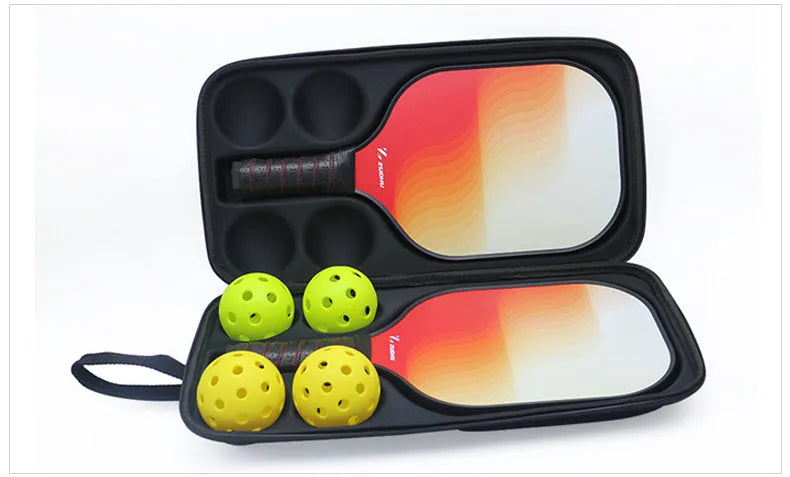 Black EVA pickleball shoulder bag for one racket and four balls, dimensions 45x25x8cm.