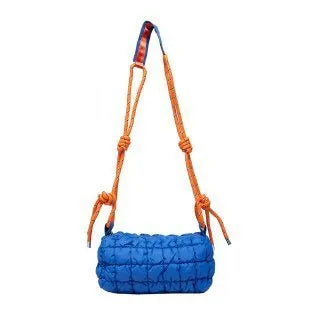 Soft pillow-shaped nylon messenger bag in multiple colours with a single shoulder strap.
