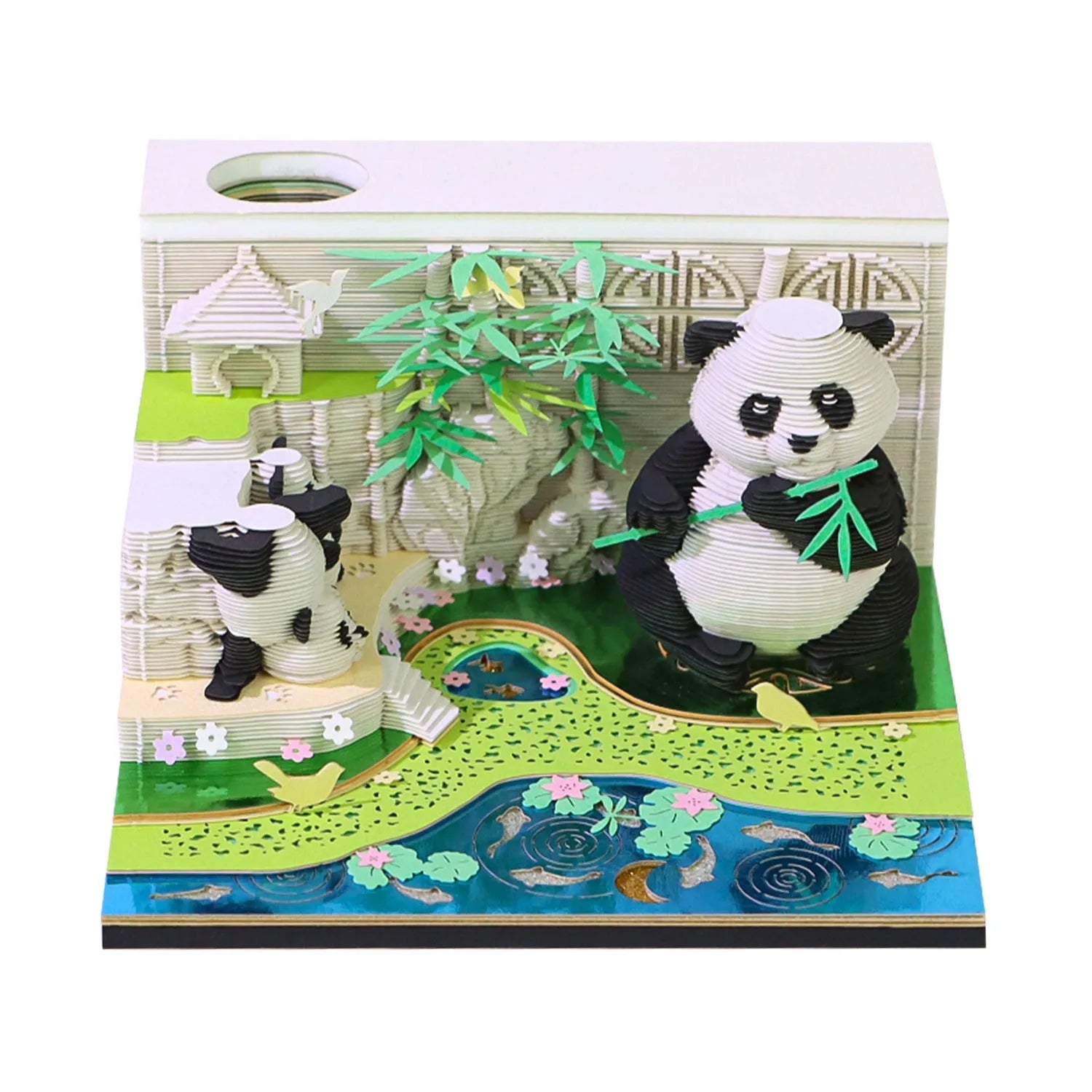 3D sticky note paper carving notepad with tear-off pages and decorative ornament design