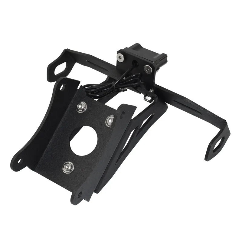Black aluminium alloy rear licence plate bracket for Honda motorcycles on short tail modifications