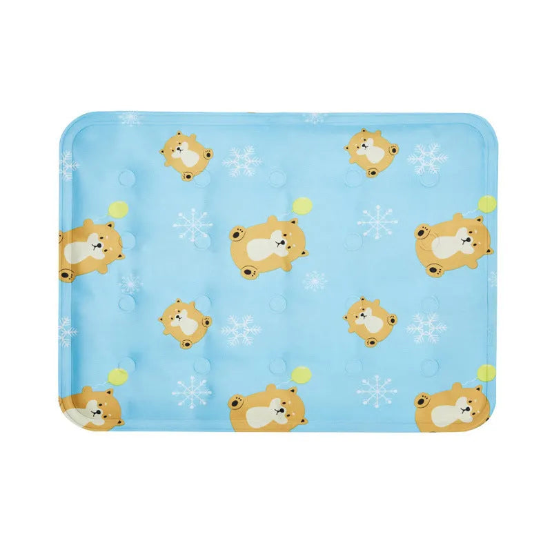 Pet cooling mat in grey, 40x30cm, PVC polyester cloth with ice gel filling for small kittens and puppies