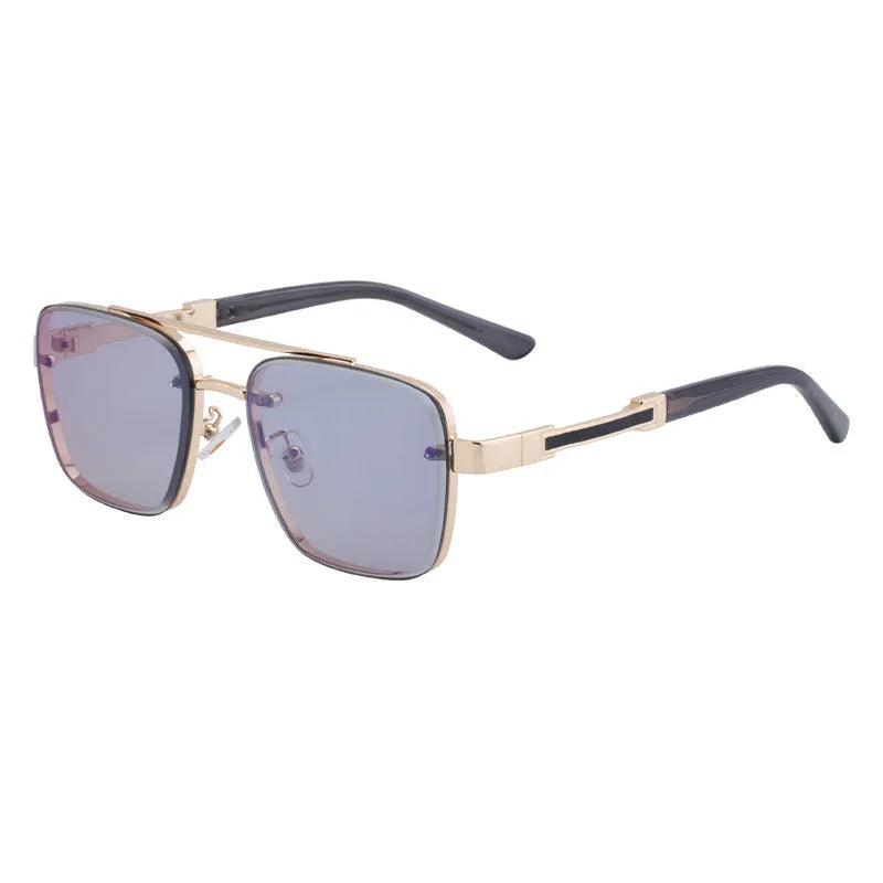 Men's vintage-style sunglasses with polycarbonate frames and lenses in a gradient blue colour option.