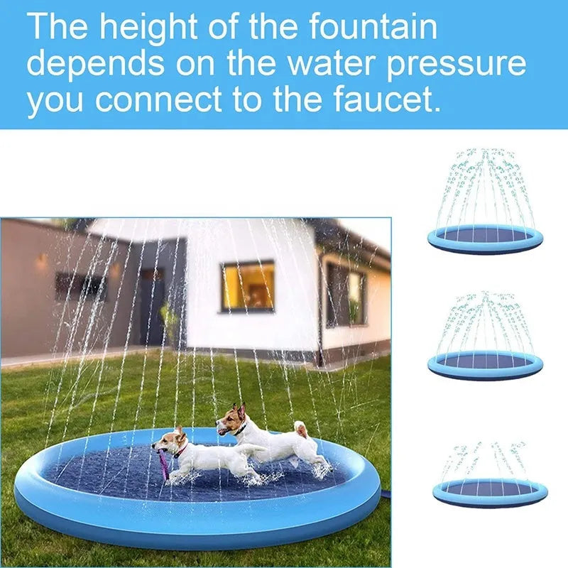 Outdoor dog splash pad mat with anti-slip surface in 100cm 150cm 170cm diameter options