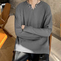 Plus size women's loose pullover top with long sleeves in striped or solid colours