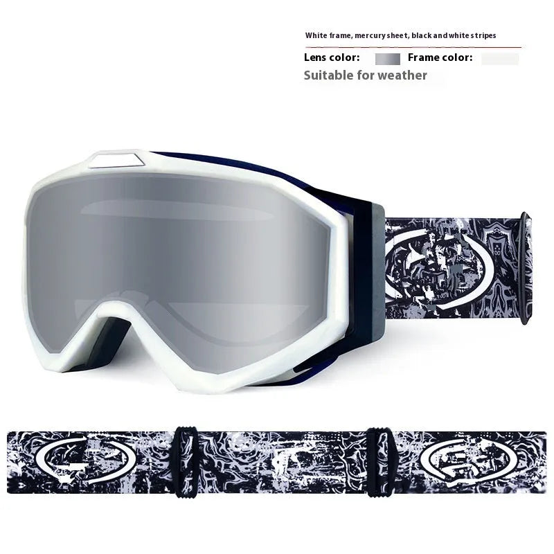 Motorcycle goggles with anti-fog technology in black frame with grey lens configuration