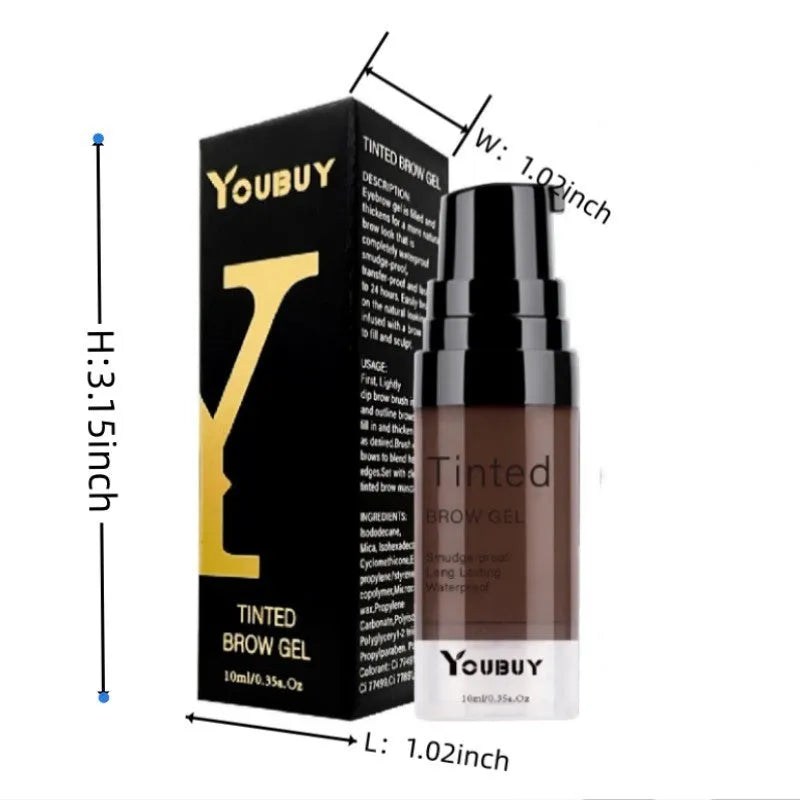 Waterproof eyebrow cream with quick-drying formula in dark grey and golden yellow shades