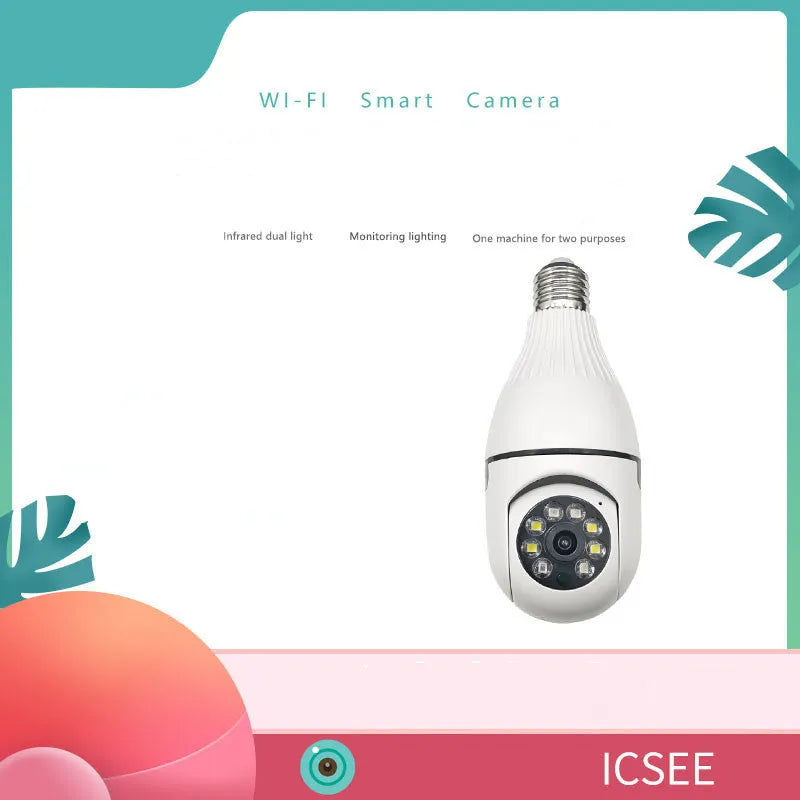 Wireless indoor security camera with wide-angle lens and full-colour night vision capability
