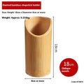 Bamboo chopsticks holder with portable design showing multiple size options for utensil storage