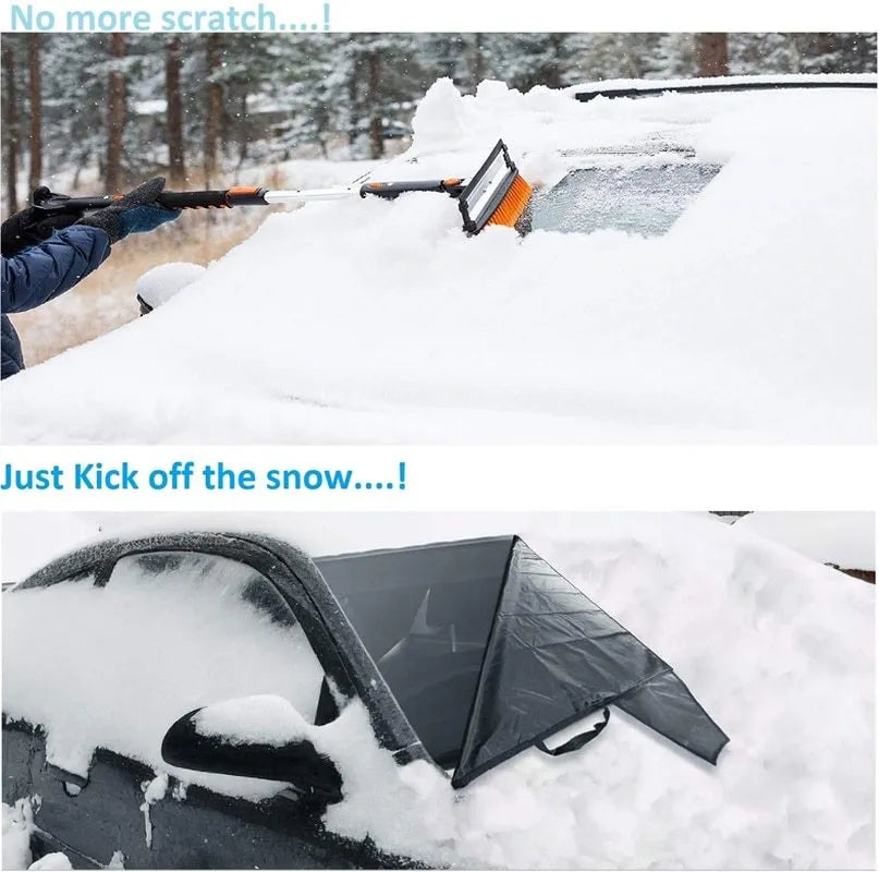 Black rubber Oxford cloth windshield ice and snow gown car cover pair