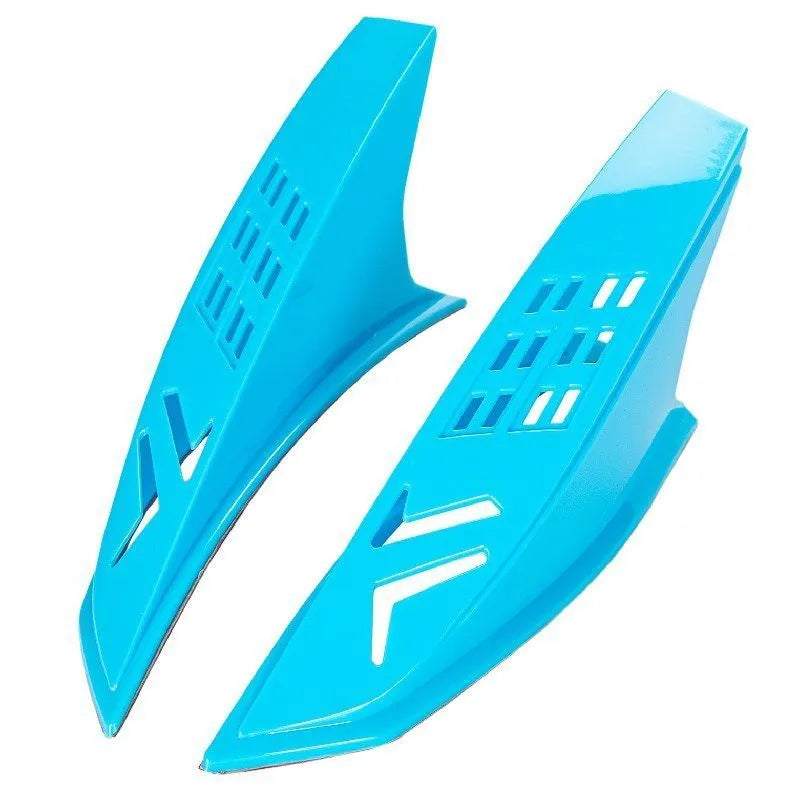A pair of decorative helmet ears for children's motorcycle or ski helmets, shown in assorted colours.