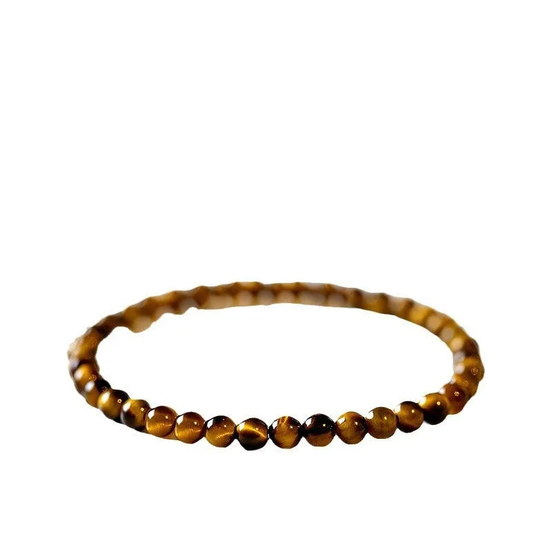 New Chinese style geometric bracelet made from brown and gold tigereye stone beads.