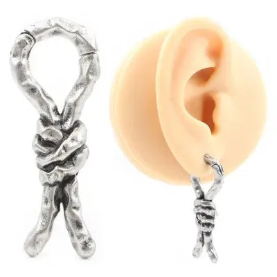 Copper creative bends and hitches piercing earrings, 4mm size, retro unisex auricle amplifier