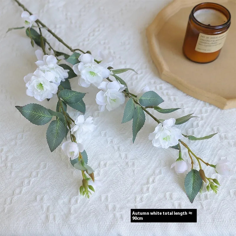 Single silk simulation camellia artificial flower in autumn pink for Chinese retro home decoration