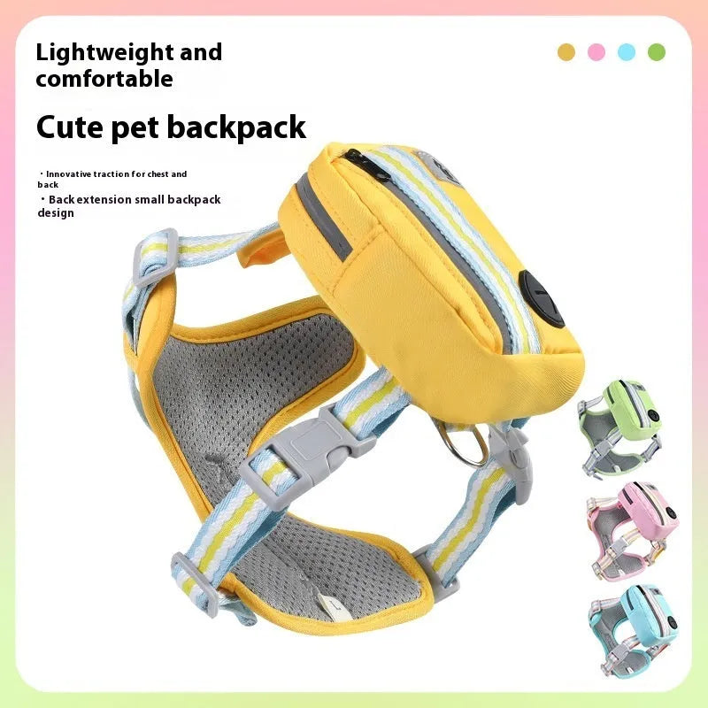 Colour options for an anti-strangulation pet safety harness with a free lead.