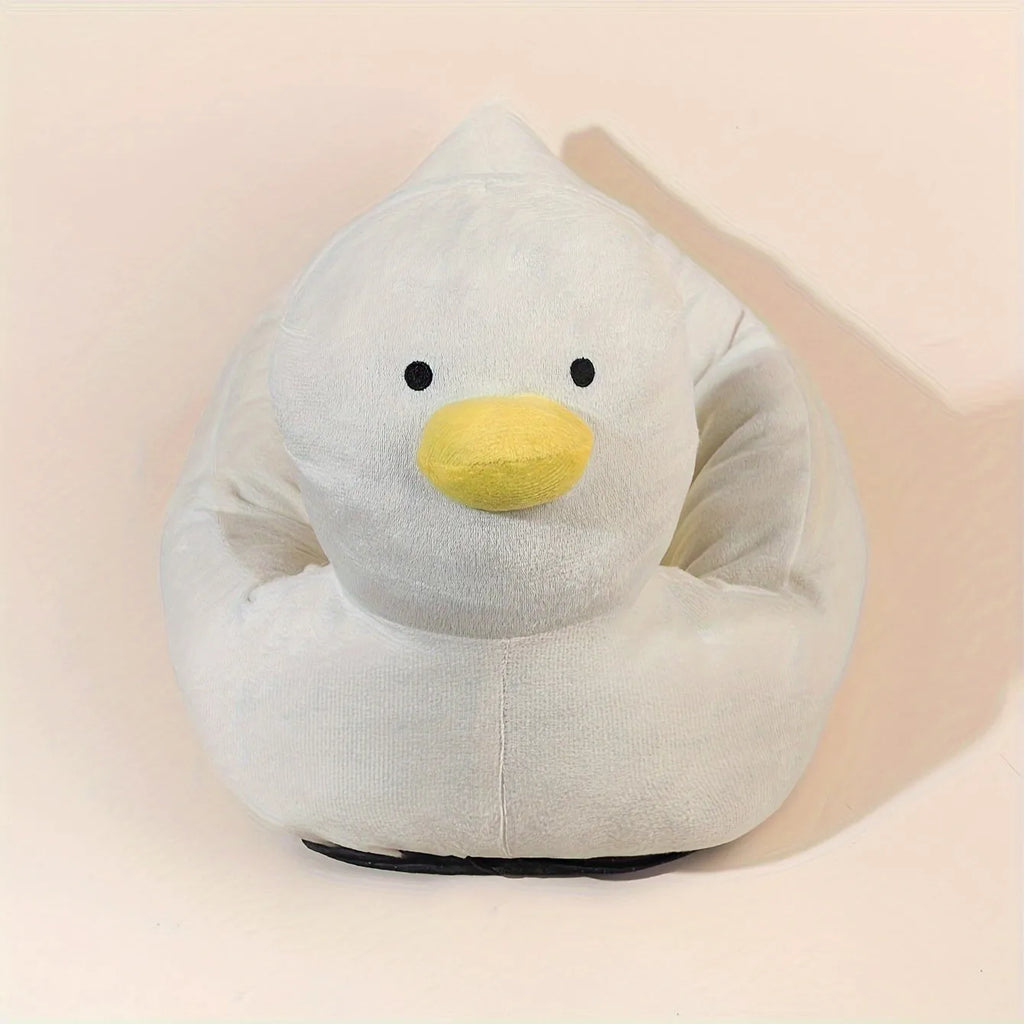 Duck-shaped fluffy pet bed sofa for small dogs and cats in blue or white colour