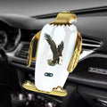 Wireless charging car phone holder with eagle design and suction cup mount