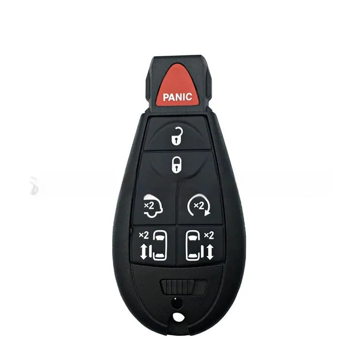 Dodge Chrysler smart key replacement shell in ABS brass and nylon, size 85mm by 42mm by 15mm.