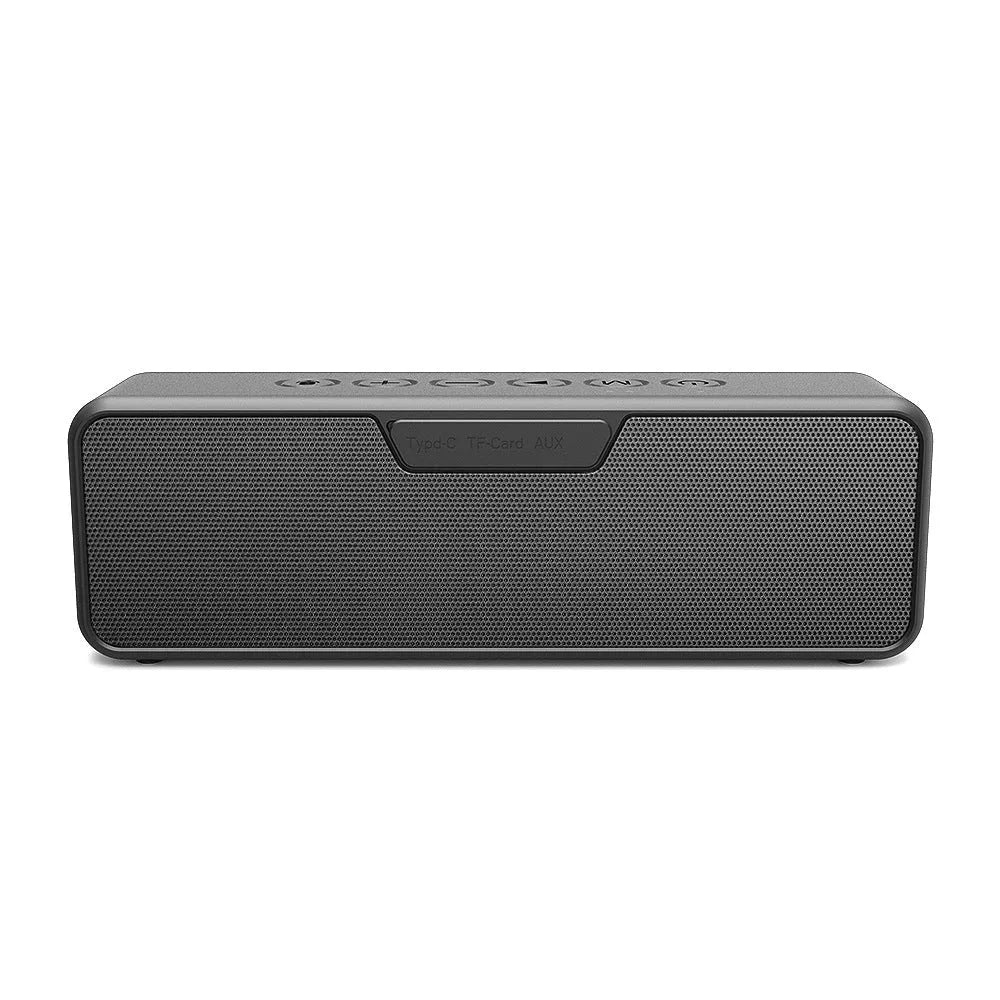 Black portable Bluetooth speaker with subwoofer and lanyard 215x55x68mm 800g
