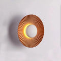 Round wall lamp with aluminium shade and LED lighting in white and gold two-tone colour option