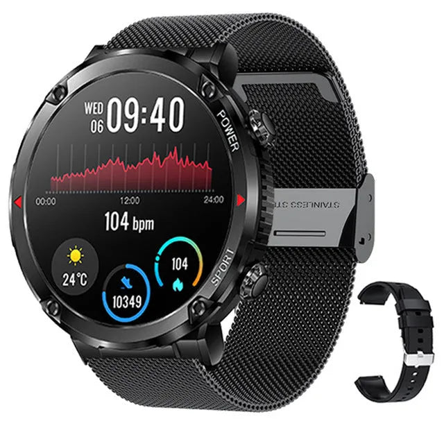 T30 smart watch with 52mm display showing heart rate monitoring interface