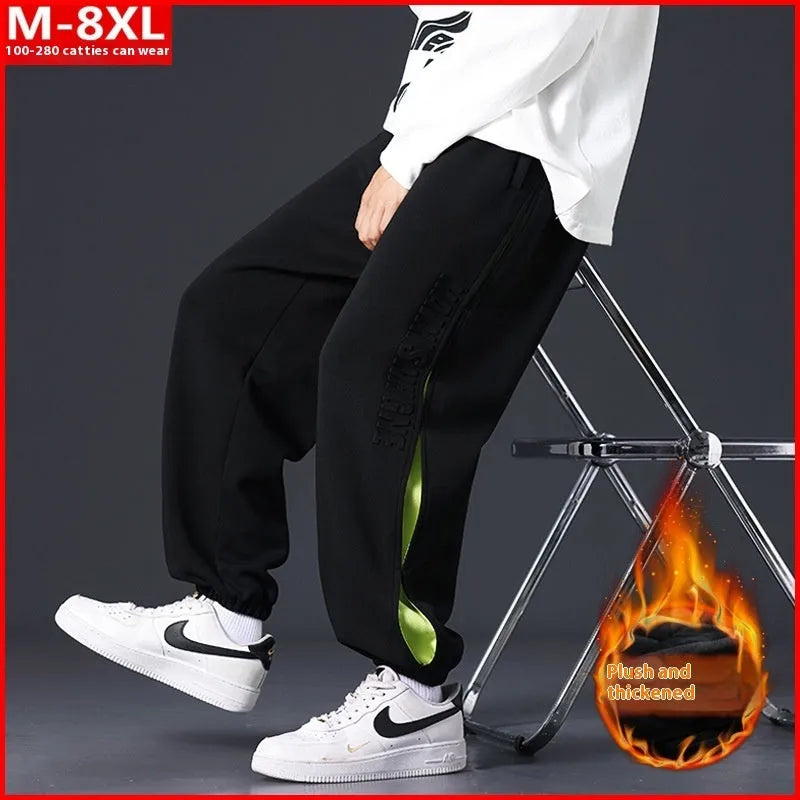 Men's cotton trousers with stitching printing design and banded ankle styling in multiple colour options