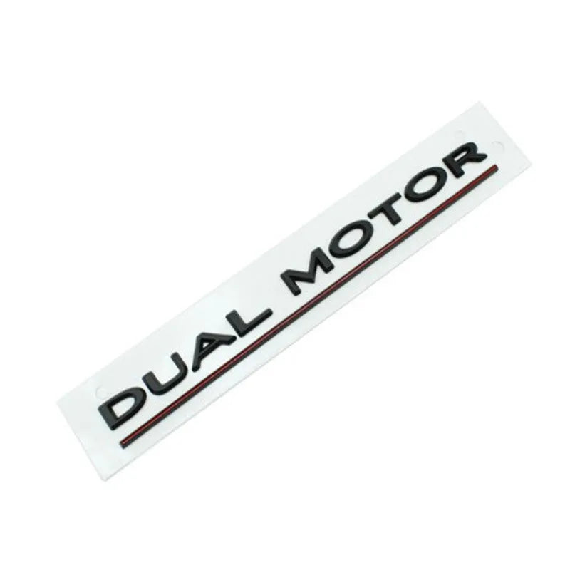 Tesla Model 3 performance bumper sticker in ABS plastic measuring 19cm by 3cm