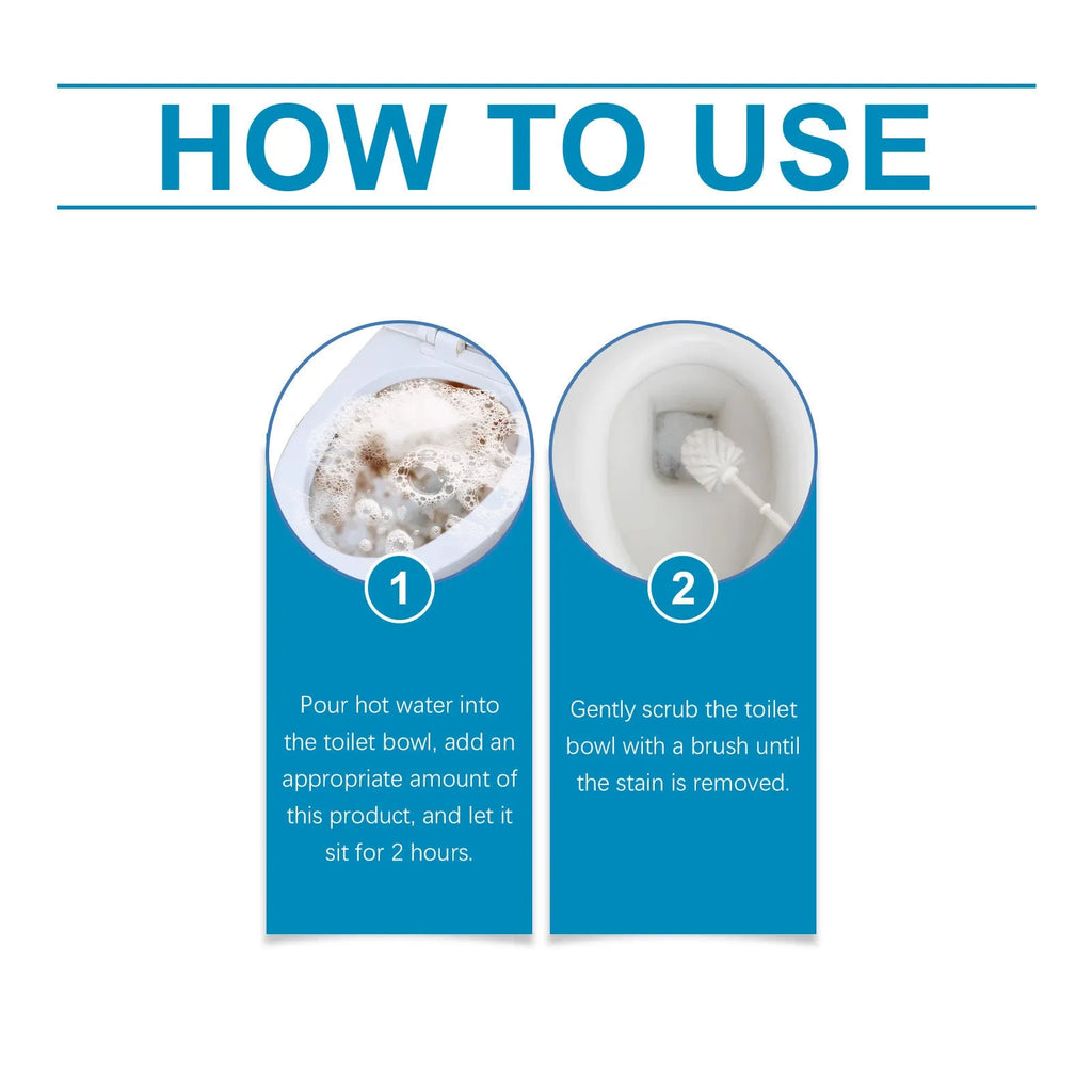 Four sachets of toilet cleaning powder with sodium bicarbonate and citric acid for descaling