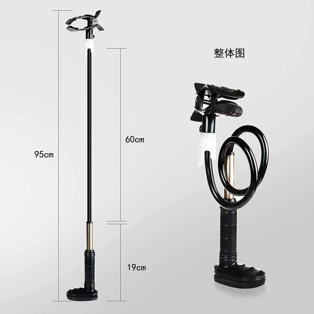 Black ventilator hose bracket made of aluminium alloy and ABS, 95cm length for bedside use