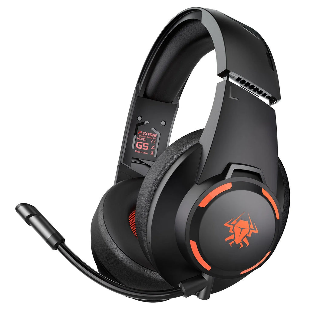 Wireless Bluetooth subwoofer sports gaming headset in foldable design with detachable microphone, tungsten gold black colour