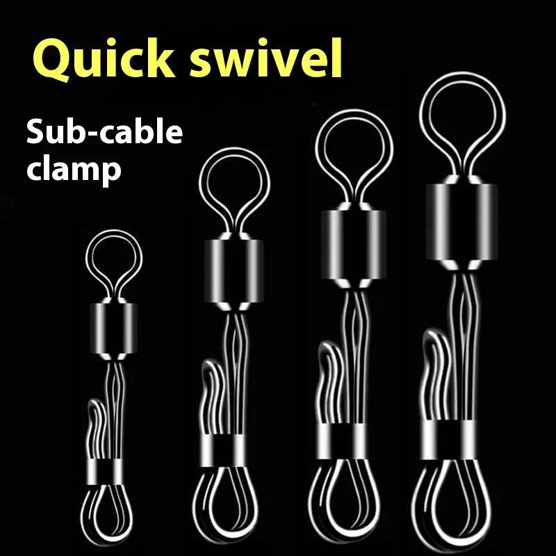 Brass quick change fishing swivel clamp with barrel bearing and quick release ring
