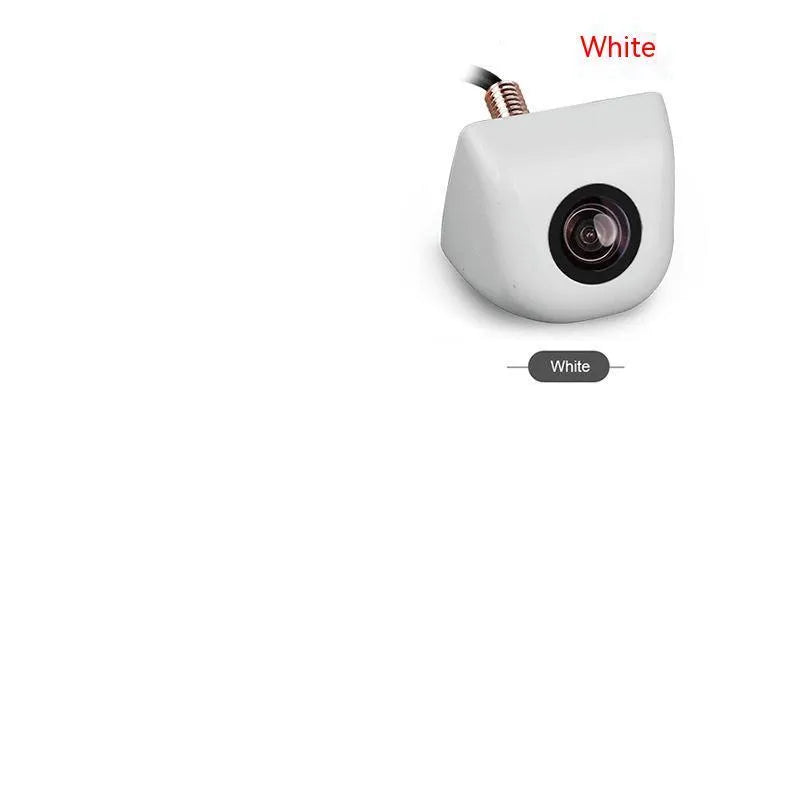 HD waterproof car rearview camera with metal shell in black, white, silver, or chrome finishes.
