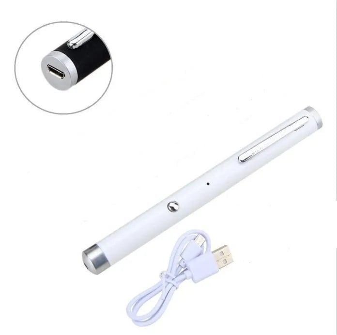 Green laser pointer pen with 5mW output in black, camouflage, or white colour options