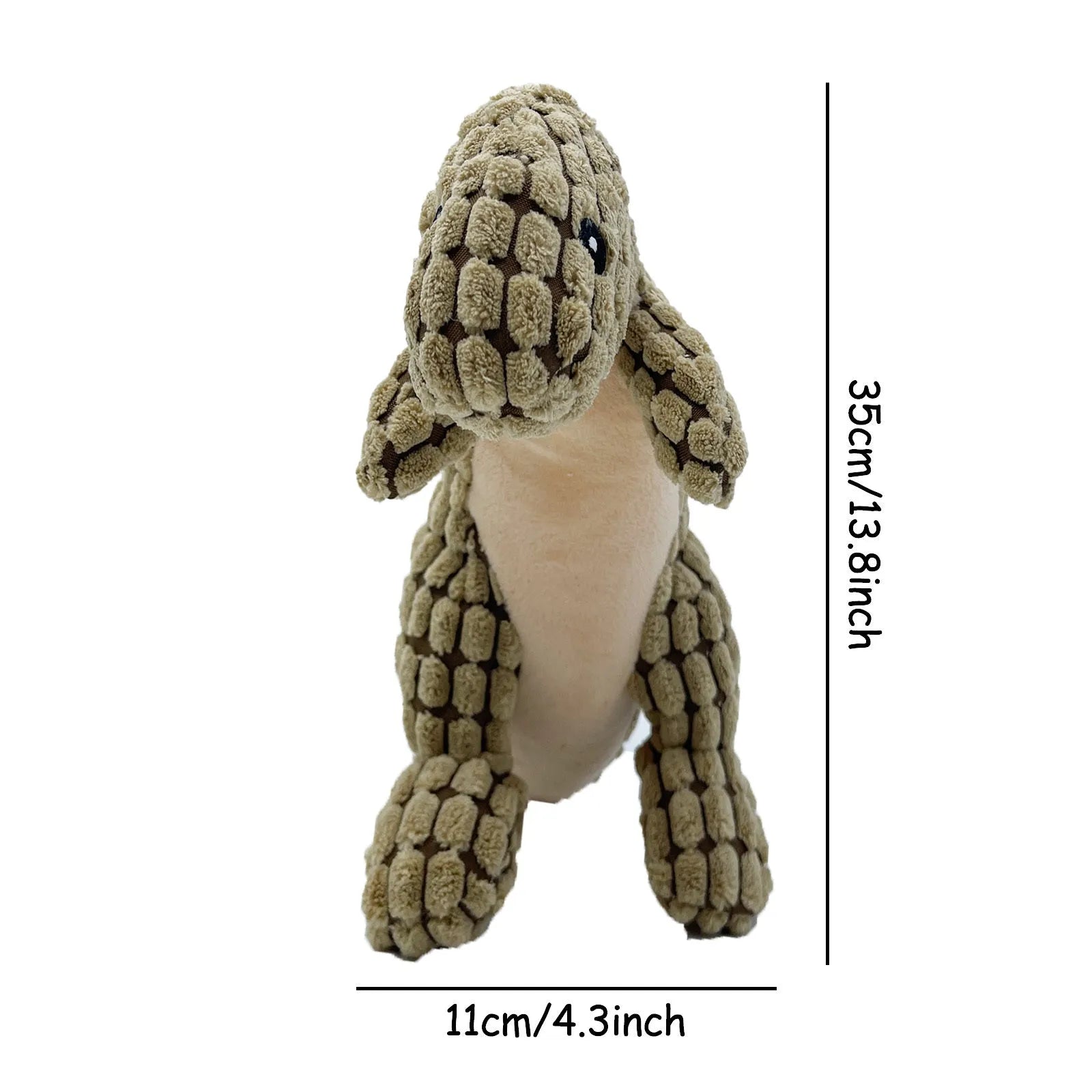 Sound-making bite-resistant dog chew toy in grey, green or orange for puppies and large breeds