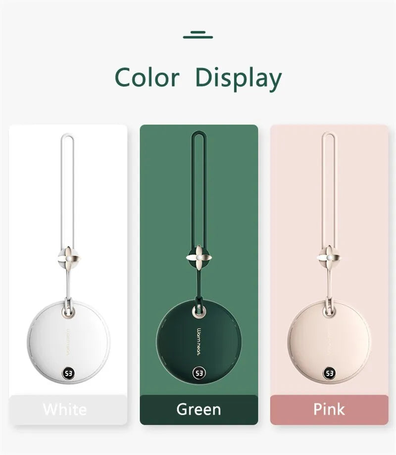 Green pink or white 5000mAh power bank with digital display and hand warmer function
