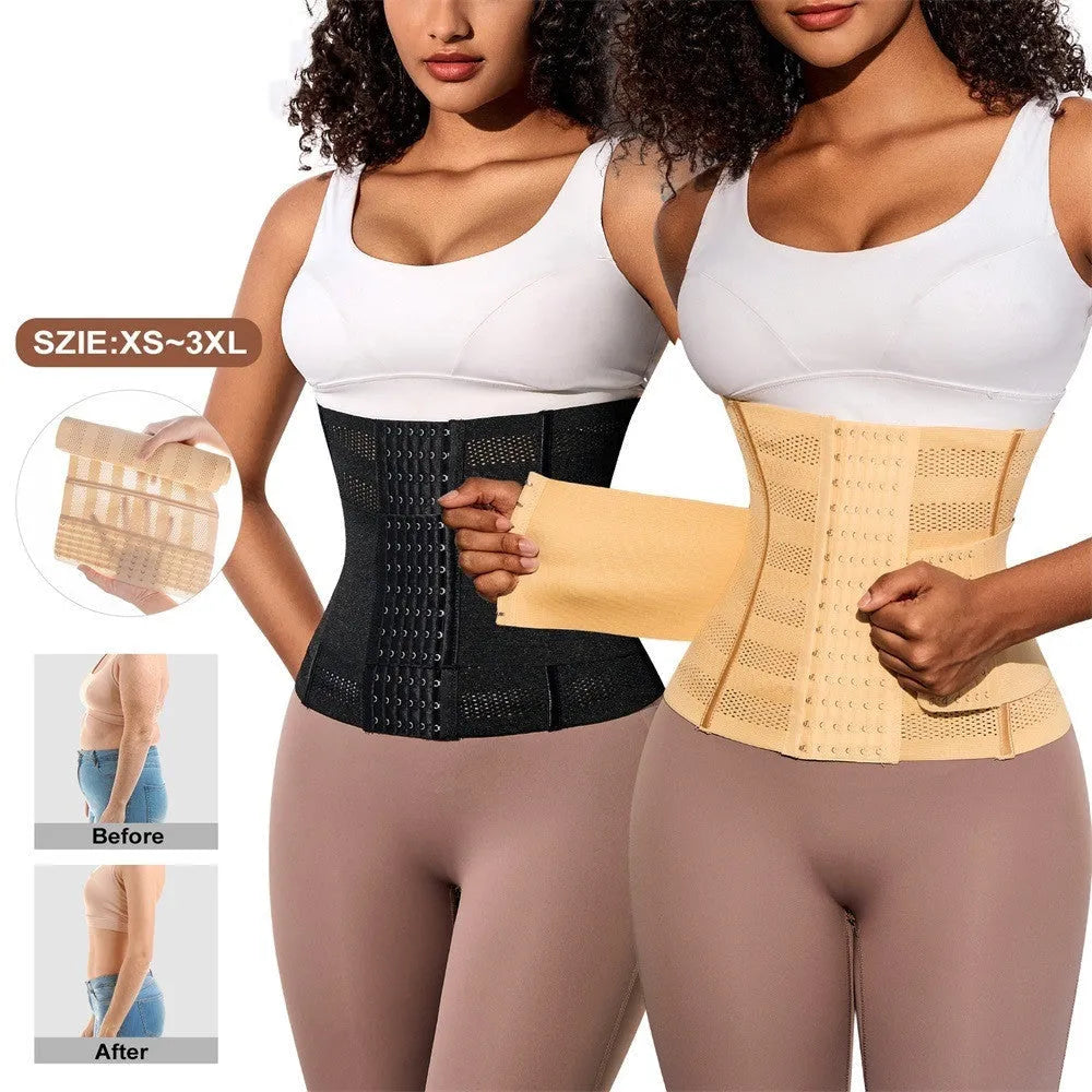 Upgraded belly band in black with double-layer reinforcement and drawstring, 27cm length, nylon fabric