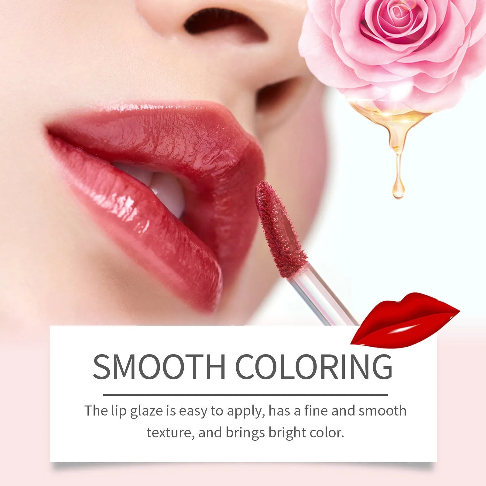 Double-headed lip liner and lip lacquer pen with three colour options displayed