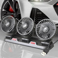 Three-head automotive electric fan with ABS housing and 1.3 metre power cable for vehicle cooling