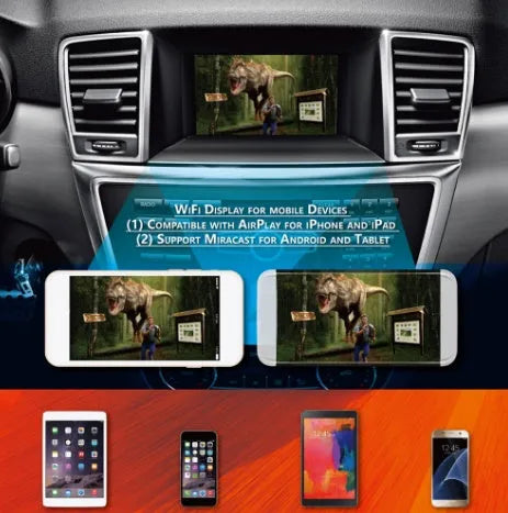 Black Car Mirror Link Box Wi-Fi AV converter with power cable, antenna and AV cable for screen mirroring