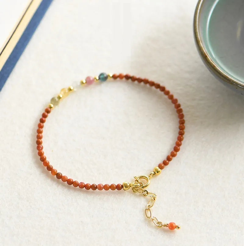 Women's natural freshwater pearl and crystal geometric bracelet on elastic rope band