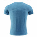 Man's short-sleeved sports t-shirt in polyester spandex fabric for running and basketball