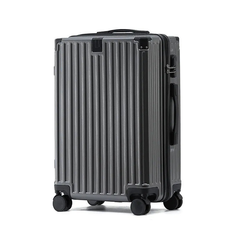 Aluminium frame ABS PC trolley case in avocado green with universal wheels and a USB port.