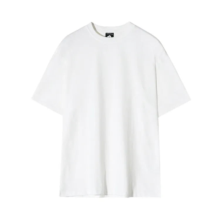 Men's slim fit cotton T-shirt in black or white with round neck and half sleeves