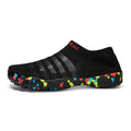 Men's camouflage water shoes with Flyknit upper and rubber sole, shown in lace-up style.