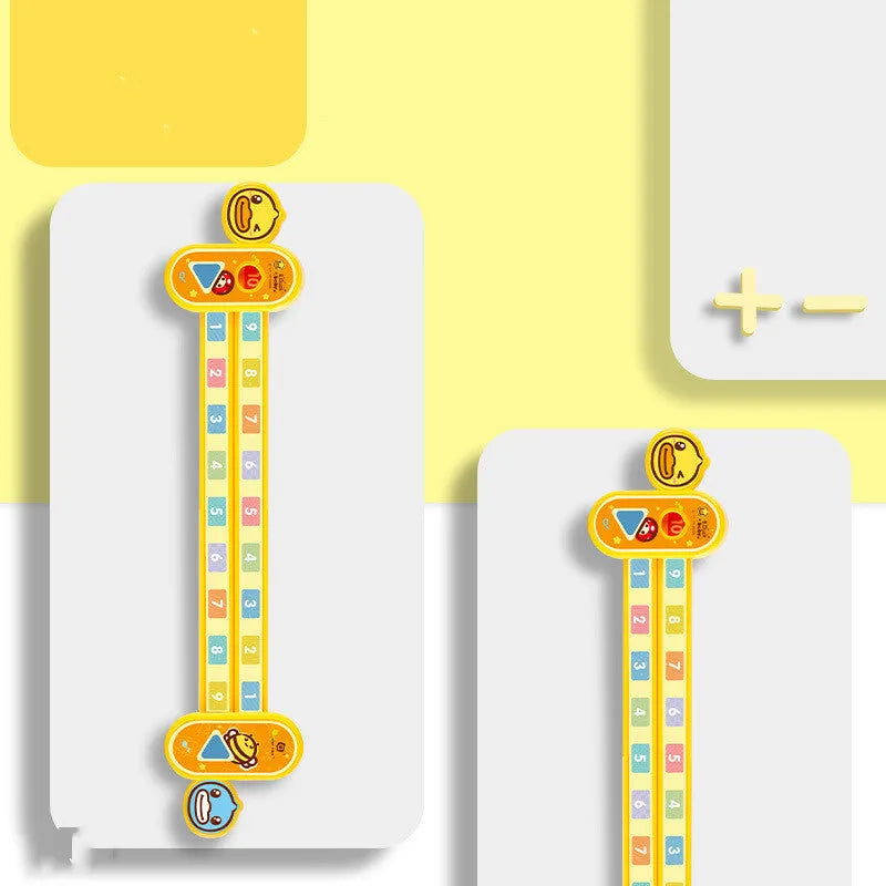 Yellow plastic digital decomposition ruler for children's maths education