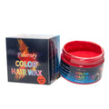 120g container of hair styling clay shown in one of nine colour options: blue, green, purple, red, orange, yellow, white, rose red, or granny grey.