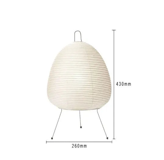 Japanese style rice paper table lamp with handmade shade and aluminium base