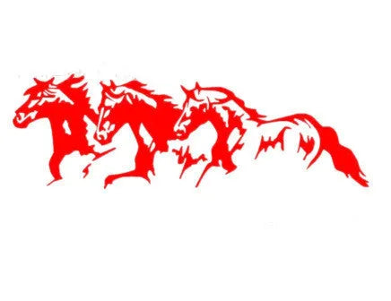 Three Horses steed design car decal sticker measuring 25cm by 8cm in vinyl material