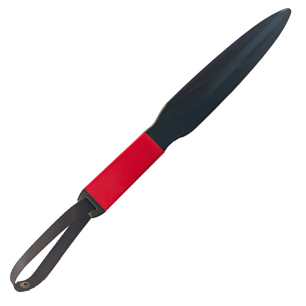 Blue handled nylon dog break stick training tool measuring 35 cm in length.