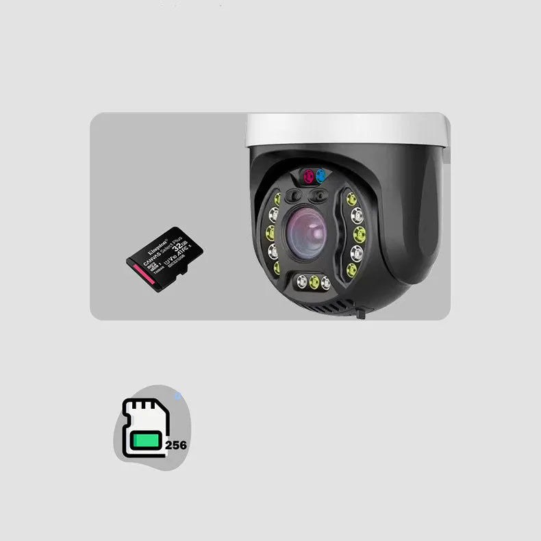 White 360 degree dome surveillance camera with 5MP lens and infrared night vision for outdoor security