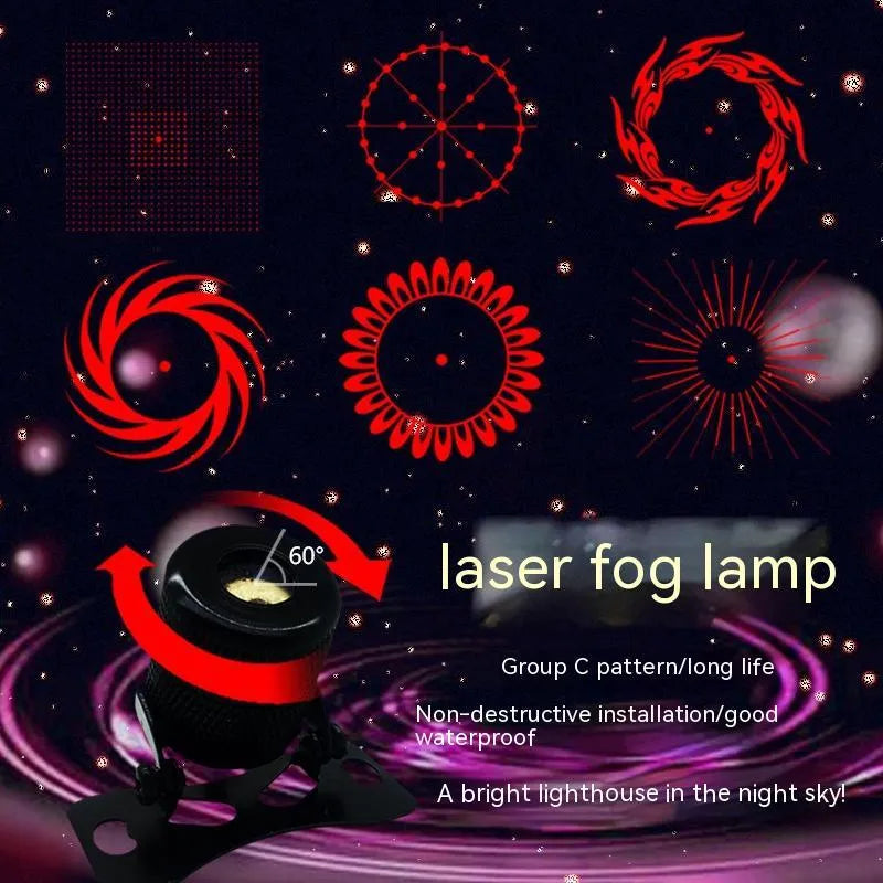Aluminium vehicle laser fog lamp with adjustable bracket for anti-collision warning